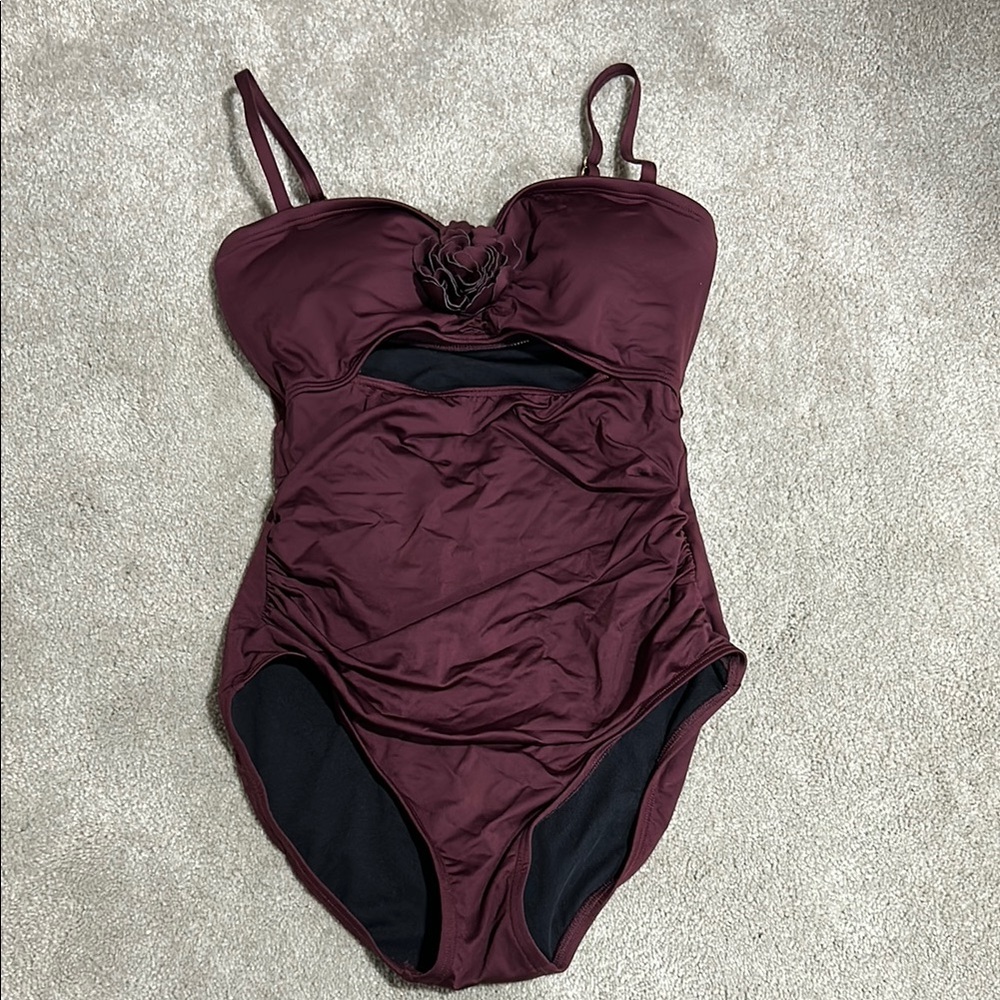 Elegant Kate Spade Burgundy One-Piece Swimsuit